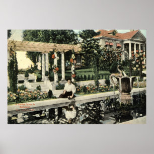 Garden Flower Scene, Los Angeles 1914 Vintage Poster