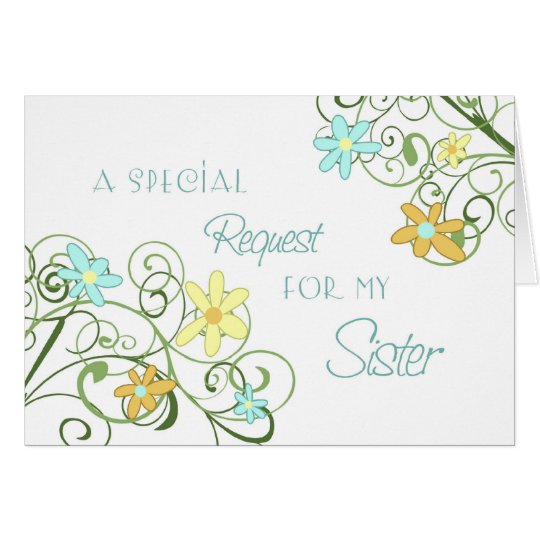 Garden Flower Sister Maid of Honour Invitation
