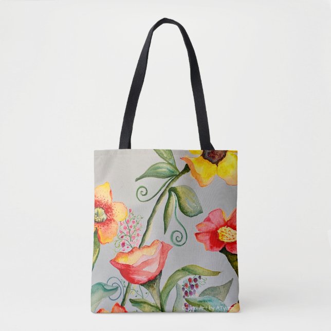 Garden Flower Tote Bag (Front)