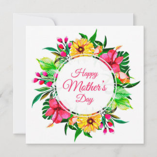 Garden Flower Wreath Mother's Day Design Holiday Card