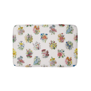 Garden flowers bath mat