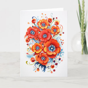 Garden Flowers Bloom Art Holiday Card
