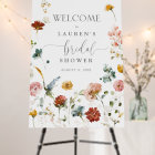 Garden Flowers Blush Pink Bridal Shower Welcome 