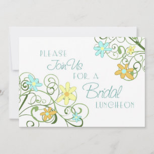Garden Flowers Bridal Luncheon Invitation Cards