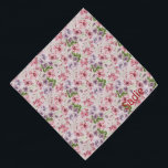 Garden Flowers Pattern Personalized Pet Name Pet Bandana<br><div class="desc">A pretty floral pattern,  personalized with your pet's name. Decorated with girly pink and purple pastel watercolors,  this bandana will look stunning on your pet. Treat yourself to a matching scarf,  with your own name!</div>