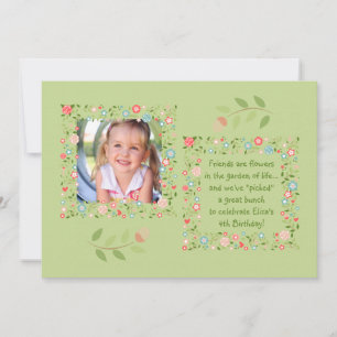 Garden Flowers Photo Invitation