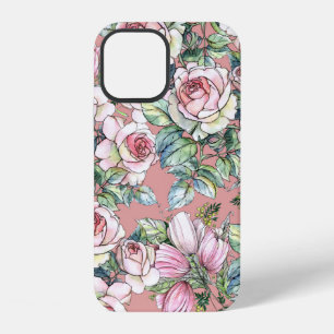 Garden flowers rose with tulips painted in waterco iPhone 12 case