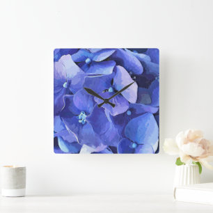 GARDEN FLOWERS SQUARE WALL CLOCK