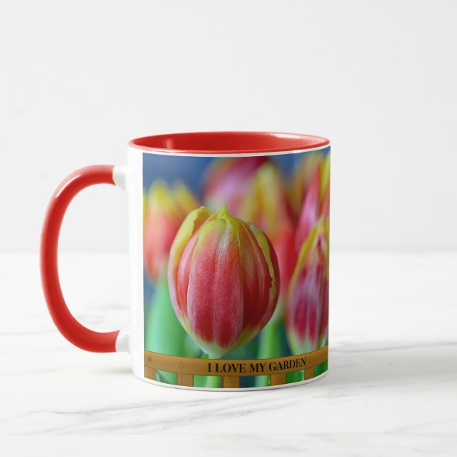 Garden flowers tulips I love my garden personal Mug (Left)