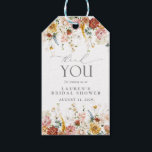 Garden Flowers Watercolor Bridal Shower Personal Gift Tags<br><div class="desc">Looking for a modern and elegant bridal shower gift tag? Look no further than this stunning Elegant Garden Flowers Watercolor Bridal Shower Personal Gift Tag. Featuring airy watercolor garden flowers in shades of dusty blue, pink, gold, white and earthy mustard burnt orange tones. The modern english roundhand copperplate calligraphy adds...</div>