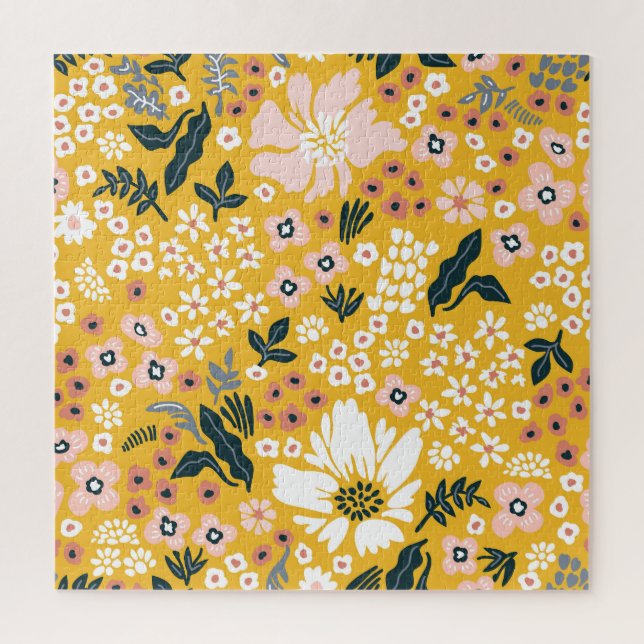 Garden Flowers: Yellow Vintage Charm. Jigsaw Puzzle (Vertical)