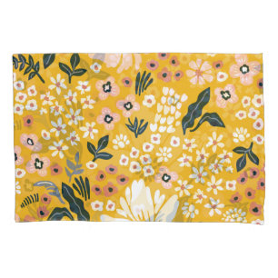 Garden Flowers: Yellow Vintage Charm. Pillowcase