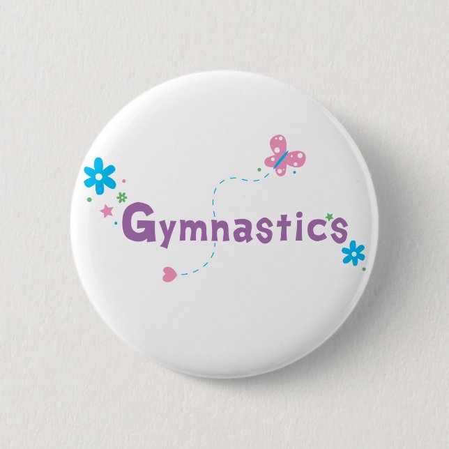 Garden Flutter Gymnastics 2 Inch Round Button (Front)