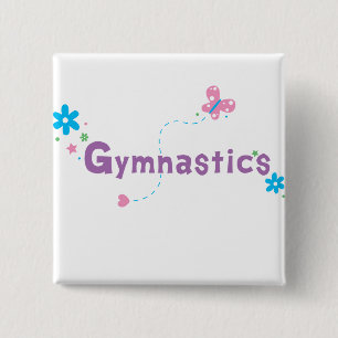 Garden Flutter Gymnastics 2 Inch Square Button