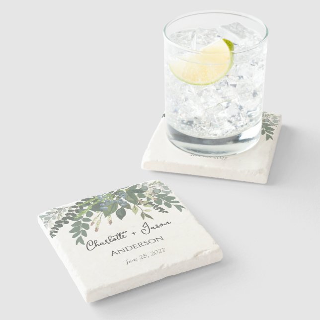 Garden Foliage Nature Greenery                 Stone Coaster (Side)