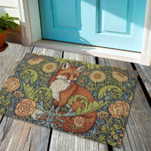 Garden Fox, Art Nuovo W. Morris / Vintage Floral Doormat