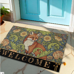 Garden Fox, Art Nuovo William Morris / Floral Doormat