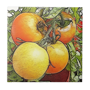 Garden Fresh Heirloom Tomatoes Tile