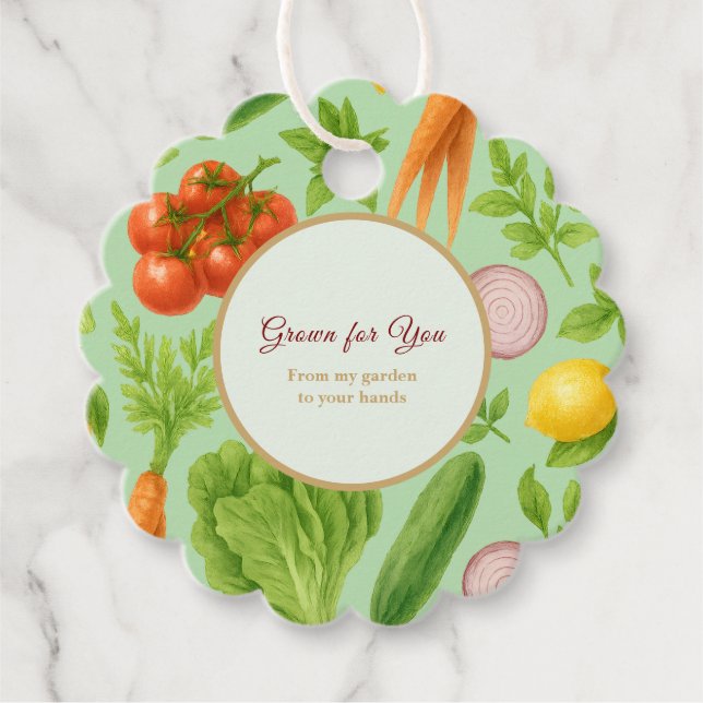 Garden — Fresh Vegetable  Favour Tags (Front)