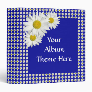 Garden-Fresh White Daisies Custom Binder
