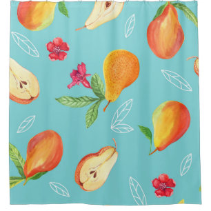 Garden Fruits: Watercolor Blue.