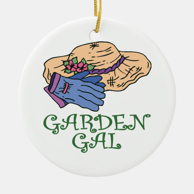 Garden Gal Ceramic Ornament (Front)