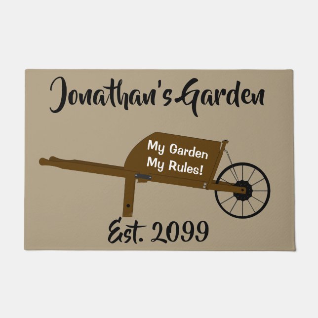 Garden Gardening Gardener Landscaping Wheelbarrow Doormat (Front)