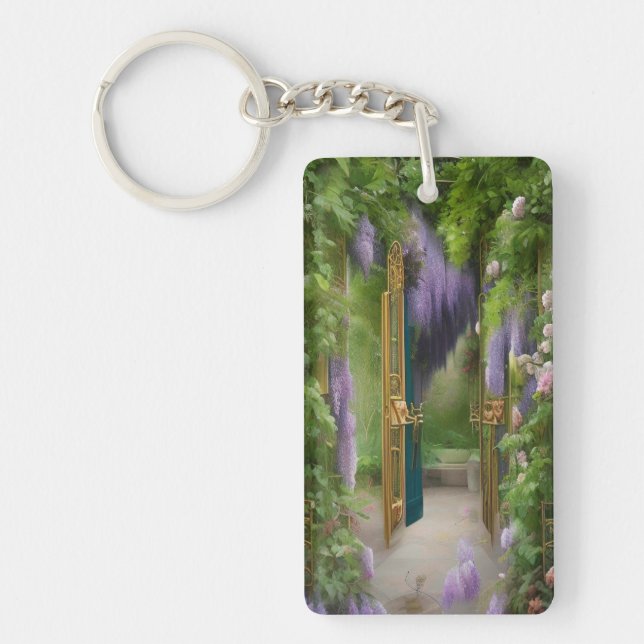 Garden Gate and Wisteria Keychain (Front)