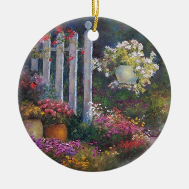 Garden Gate Ceramic Ornament (Front)