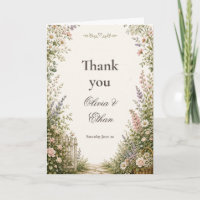 Garden Gate Floral Wedding Thank You