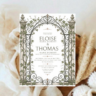 Garden Gate Wedding Ivy Botanical Elegant Estate Invitation