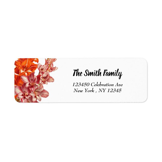 Garden Gladiolus Blossom Return Address Label (Front)