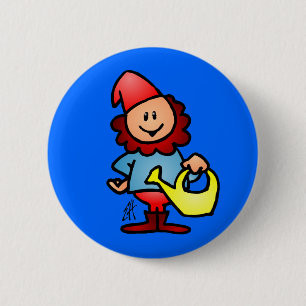 Garden gnome 2 inch round button