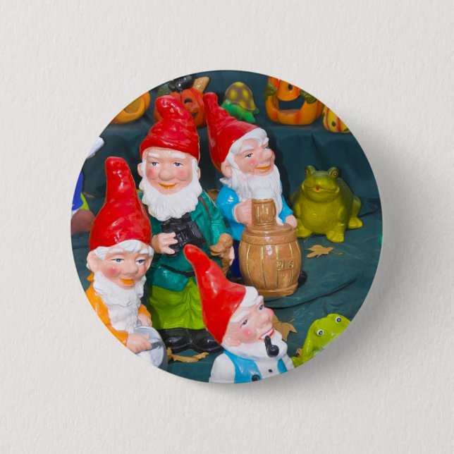 Garden gnome 2 inch round button (Front)