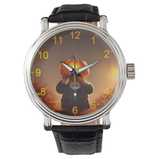 Garden Gnome Carrying A Pumpkin, Watch (Front)