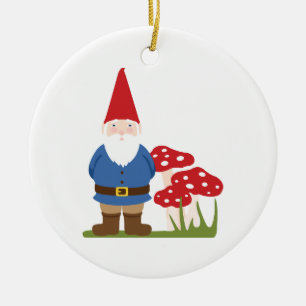 Garden Gnome Ceramic Ornament