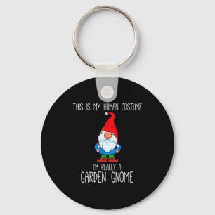 Garden Gnome Costume, Halloween, This Is My Human  Keychain