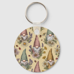 Garden Gnome Cottagecore Keychain