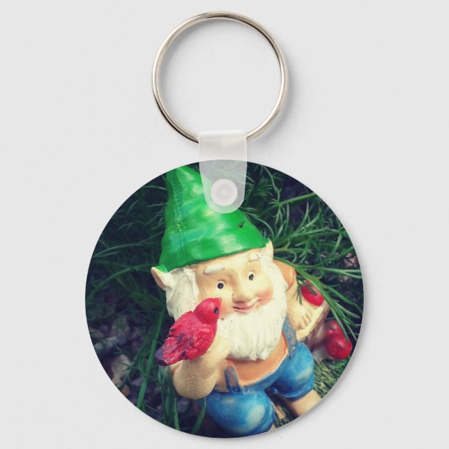 Garden Gnome in my Chamomile#inmygarden Keychain (Front)