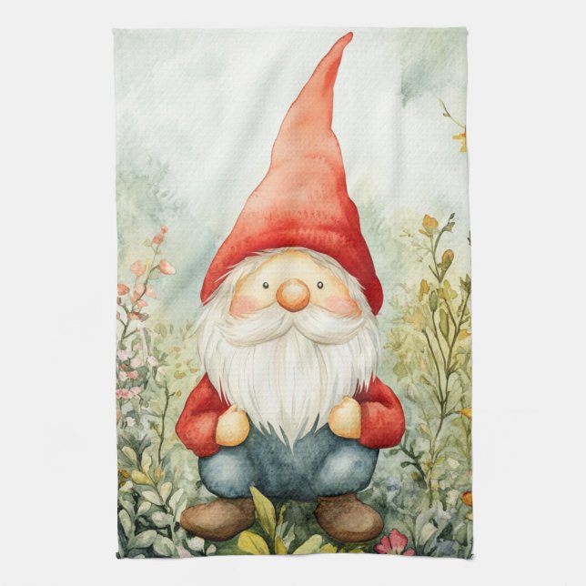 Garden Gnome Kitchen Towel (Vertical)