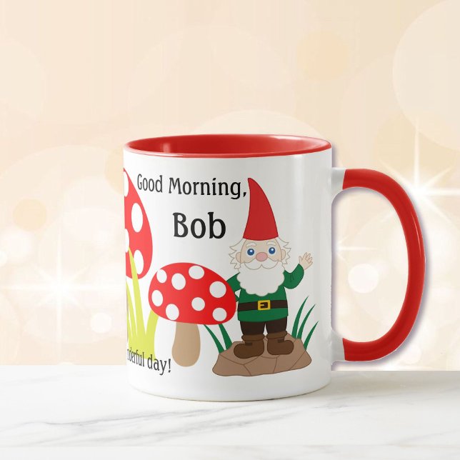 Garden Gnome Mushroom Customize Coffee Cup Mug (Creator Uploaded)