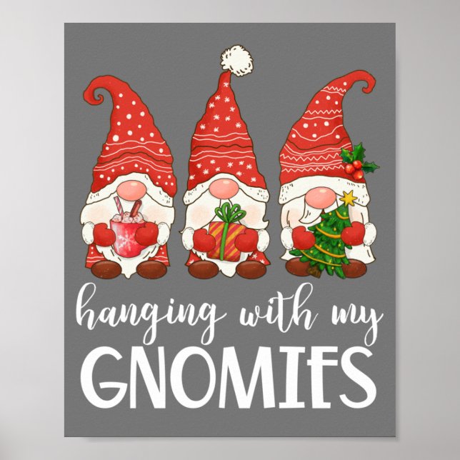 Garden Gnome Pyjamas Christmas - Hanging With My Poster (Front)