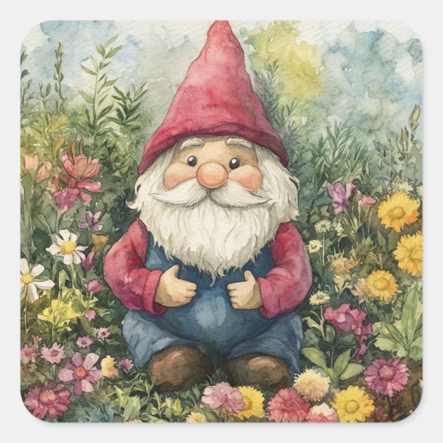 Garden Gnome Square Sticker (Front)