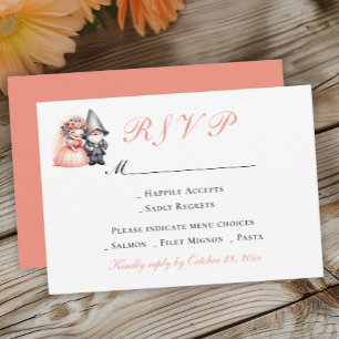 Garden Gnome Wedding RSVP   Orange Woodland Summer Card