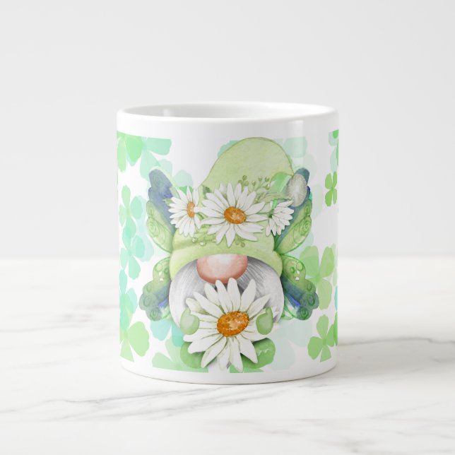 Garden Gnomes 2 green Large Coffee Mug (Front)