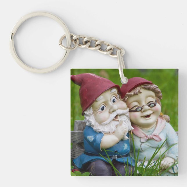 Garden Gnomes Couple Acrylic Keychain (Front)