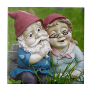 Garden Gnomes Couple Tile