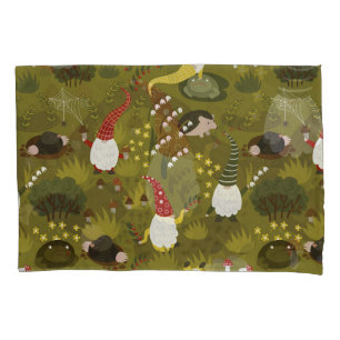 Garden Gnomes: Humourous Flora Fauna. Pillowcase