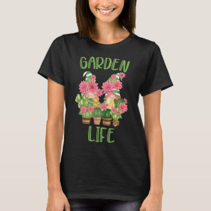 Garden Gnomes with Potted Plants Fun Gardening Hum T-Shirt