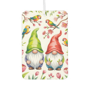 Garden Gnomes with Tropical Parrots Air Freshener